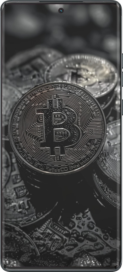 TPU чехол Black Bitcoin для Motorola Moto G85 5G - 6090b-3780 изображение 