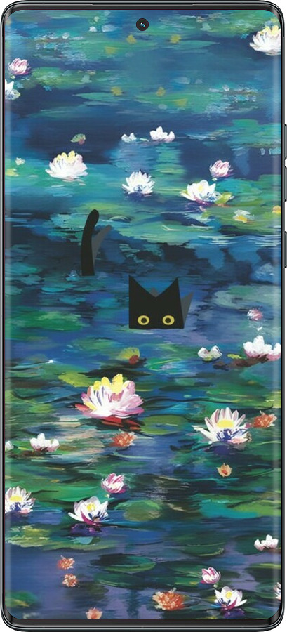 TPU чехол Чехол с изображением водяных лилий Моне и кошек для Motorola Moto G85 5G - 6399b-3780 изображение 