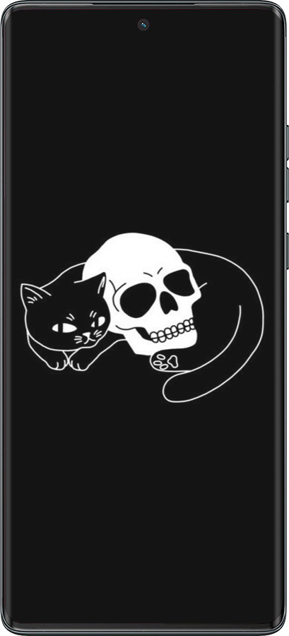 TPU чехол С изображением кота и черепа для Motorola Moto G85 5G - 6491b-3780 изображение 