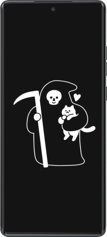 TPU чехол Минималистичный арт: смерть и кошка для Motorola Moto G85 5G - 6529b-3780 изображение 
