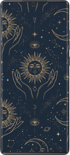 Силиконовый чехол Celestial Harmony: Sun & Moon Gold Mystic Pattern для Motorola Moto G85 5G - 6778u-3780 изображение 
