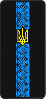 Силиконовый чехол Тризуб в вышиванке для Motorola Moto G86 - 1158u-4115 изображение 