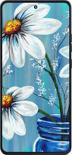 Силиконовый чехол Красивые арт-ромашки для Motorola Moto G86 - 4031u-4115 изображение 