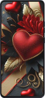 Силиконовый чехол Сердечки v2 для Motorola Moto G86 - 5832u-4115 изображение 