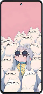 Силиконовый чехол Малышка с котами для Motorola Moto G86 - 6295u-4115 изображение 