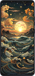 Силиконовый чехол Арт волны для Motorola Moto G86 - 6332u-4115 изображение 