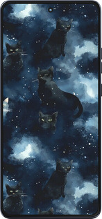 Силиконовый чехол Изображение Кошек с тёмной акварелью для Motorola Moto G86 - 6521u-4115 изображение 