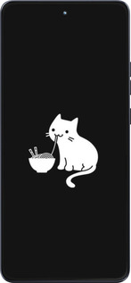 Силиконовый чехол С милым котом на черном фоне для Motorola Moto G86 - 6528u-4115 изображение 