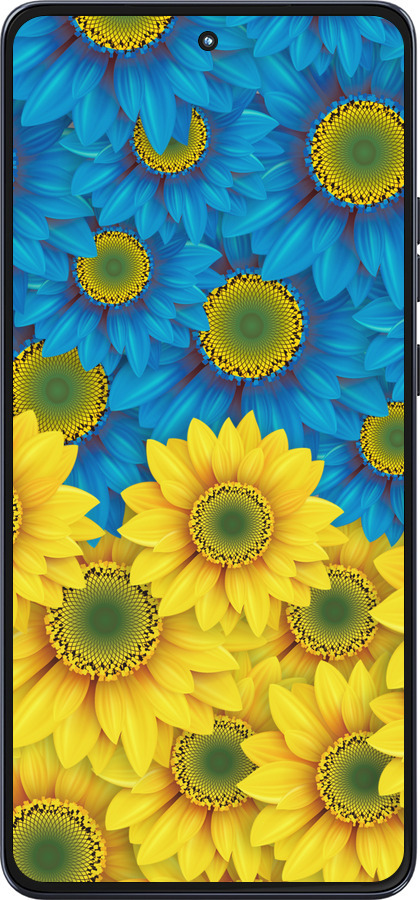 Силіконовий чехол Жовто-блакитні квіти  для Motorola Moto G86 - 1048u-4115 изображение 