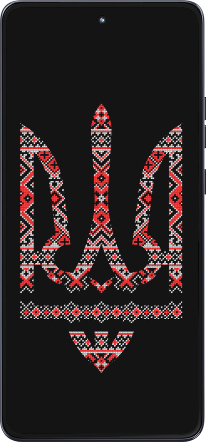 Силиконовый чехол Герб - вышиванка на черном фоне для Motorola Moto G86 - 1196u-4115 изображение 