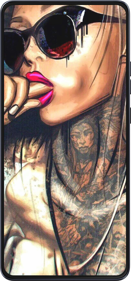 Силиконовый чехол Девушка в тату для Motorola Moto G86 - 4001u-4115 изображение 