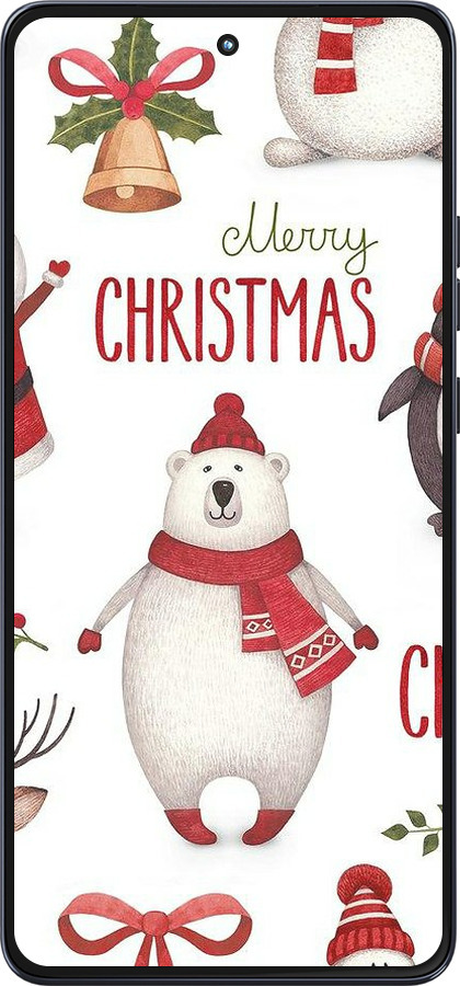 Силиконовый чехол Merry Christmas для Motorola Moto G86 - 4106u-4115 изображение 
