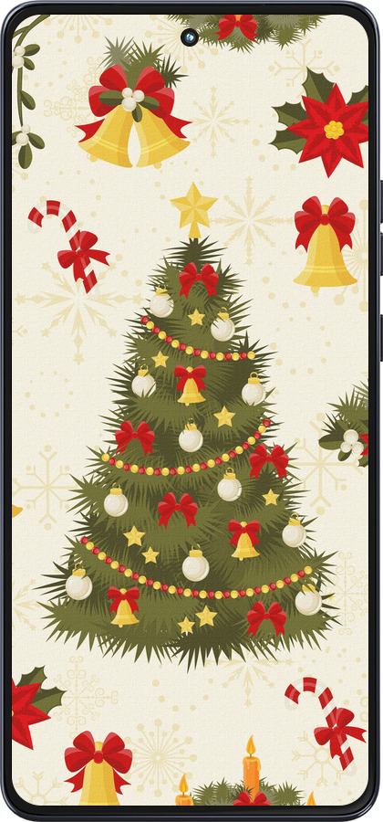 Силиконовый чехол Новогодняя елка для Motorola Moto G86 - 4198u-4115 изображение 