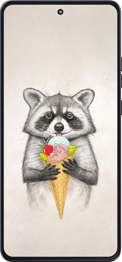 Силиконовый чехол Енотик с мороженым для Motorola Moto G86 - 4602u-4115 изображение 