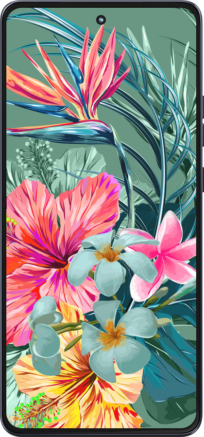 Силиконовый чехол Тропические цветы v1 для Motorola Moto G86 - 4667u-4115 изображение 