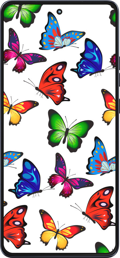 Силиконовый чехол Красочные мотыльки для Motorola Moto G86 - 4761u-4115 изображение 