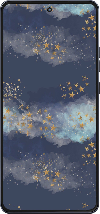 Силиконовый чехол Ночь золотые звезды для Motorola Moto G86 - 5421u-4115 изображение 