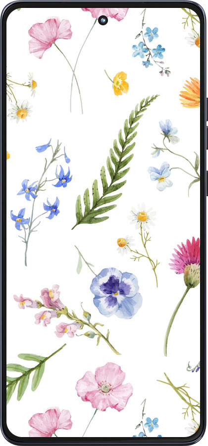 Силиконовый чехол Цветочный фон v2 для Motorola Moto G86 - 5472u-4115 изображение 