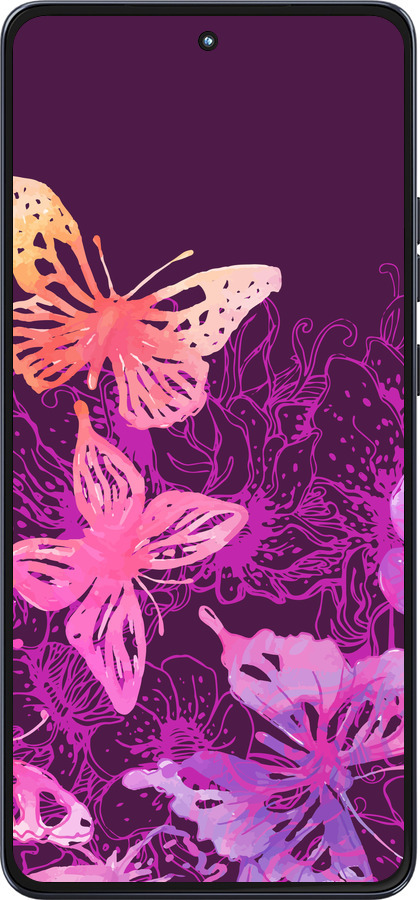 Силиконовый чехол Бабочки v2 для Motorola Moto G86 - 5475u-4115 изображение 