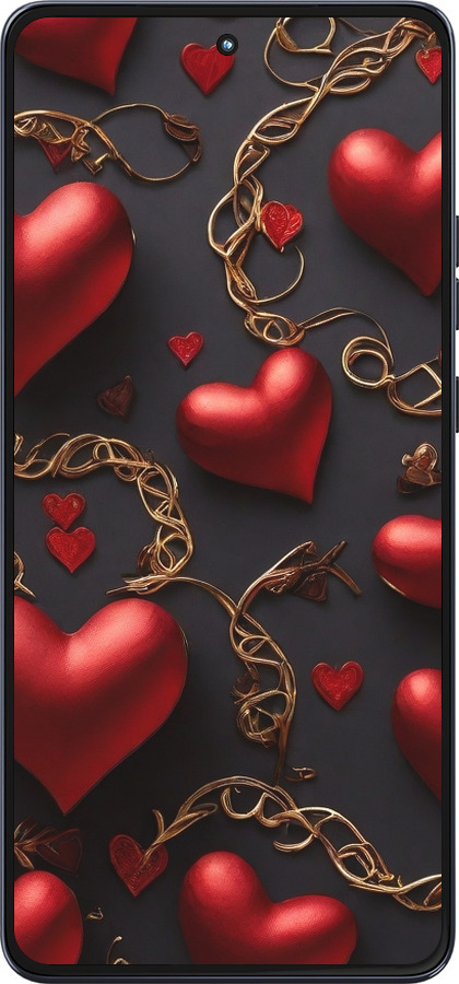 Силіконовий чехол Сердечки для Motorola Moto G86 - 5831u-4115 изображение 