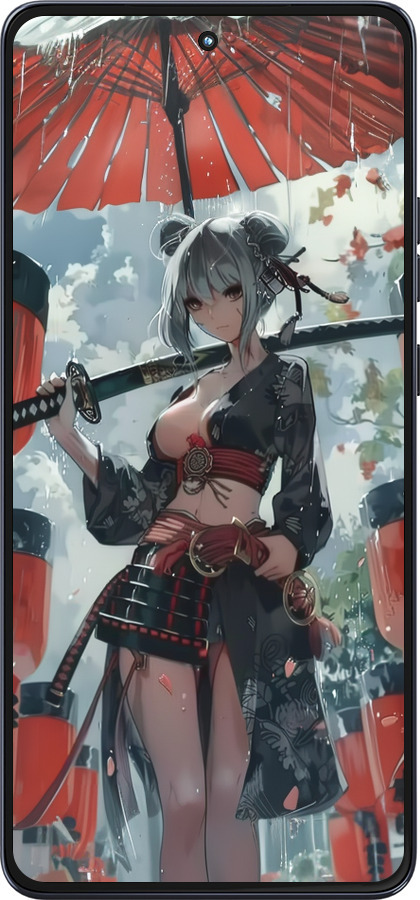 Силиконовый чехол Гейша-воин для Motorola Moto G86 - 6124u-4115 изображение 