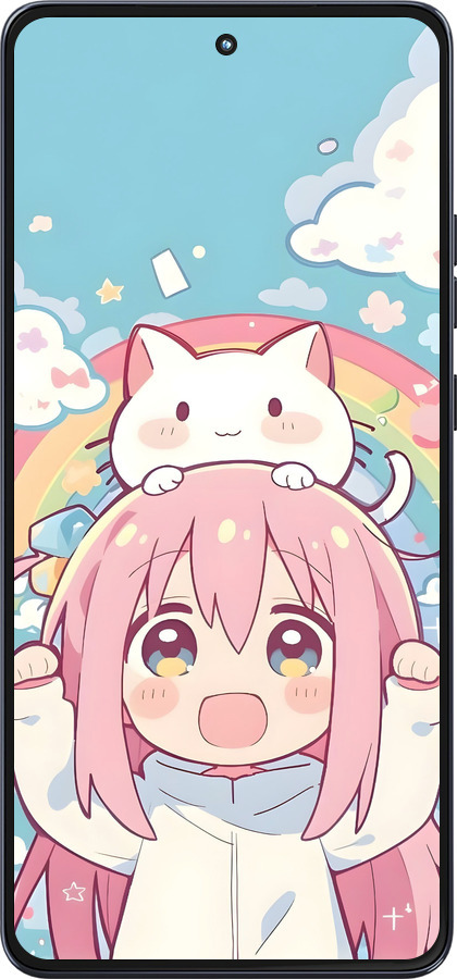 Силиконовый чехол Девочка аниме радуга для Motorola Moto G86 - 6304u-4115 изображение 