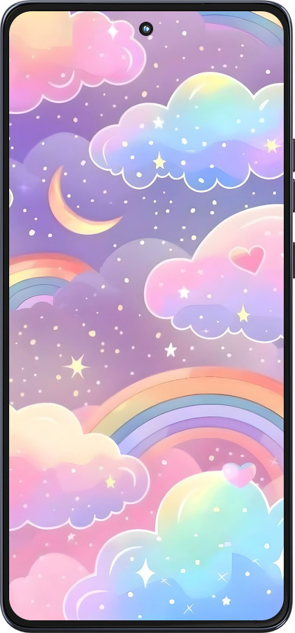 Силиконовый чехол Облака и радуга для Motorola Moto G86 - 6312u-4115 изображение 