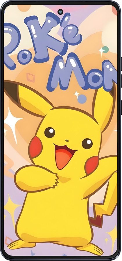 Силиконовый чехол Пикачу для Motorola Moto G86 - 6383u-4115 изображение 