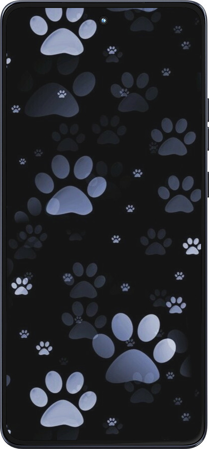 Силиконовый чехол С синими отпечатками лап для Motorola Moto G86 - 6441u-4115 изображение 