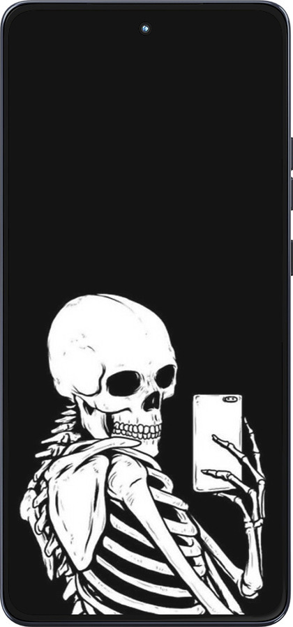 Силиконовый чехол Скелет делает Selfie для Motorola Moto G86 - 6535u-4115 изображение 