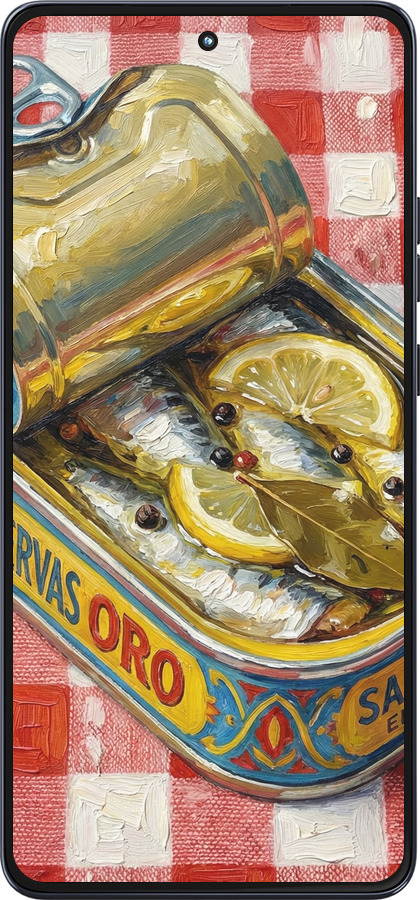 Силиконовый чехол Vintage Sardine Tin Phone для Motorola Moto G86 - 6772u-4115 изображение 