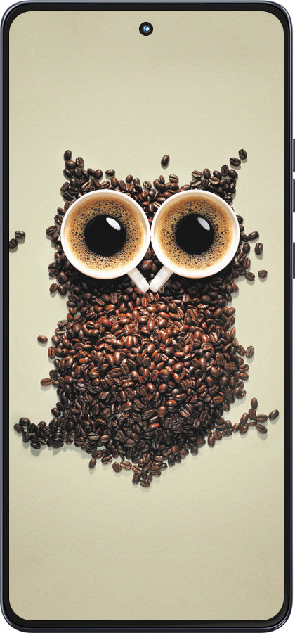 Силиконовый чехол Сова из кофе для Motorola Moto G86 - 777u-4115 изображение 