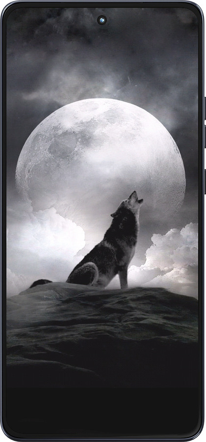 Силиконовый чехол Воющий волк для Motorola Moto G86 - 934u-4115 изображение 