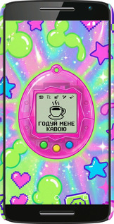 3D пластиковый глянцевый чехол Y2K Aesthetic Retro Pet: Годуй мене кавою для Motorola Moto X Play - 6784c-459 изображение 