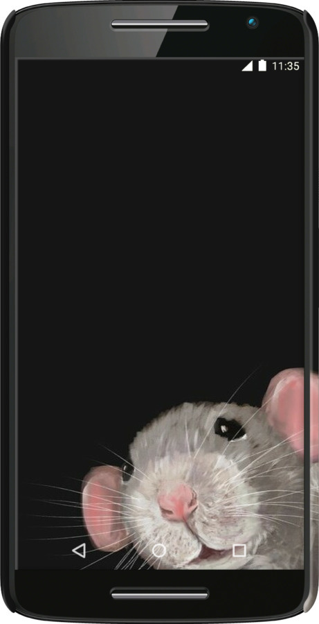 3D пластиковый матовый чехол The Peeking Rat для Motorola Moto X Play - 6442m-459 изображение 