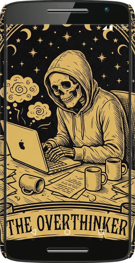 3D пластиковий глянцевий чехол The Overthinker для Motorola Moto X Play - 6774c-459 изображение 