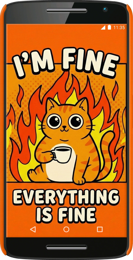 3D пластиковый глянцевый чехол Funny Cat для Motorola Moto X Play - 6786c-459 изображение 