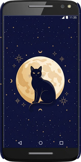 3D пластиковый глянцевый чехол Cute Cat Celestial/Witchy для Motorola Moto X Style - 6787c-455 изображение 