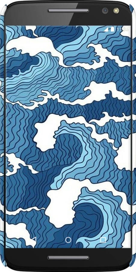 3D пластиковый глянцевый чехол Абстрактный рисунок морских волн для Motorola Moto X Style - 6538c-455 изображение 