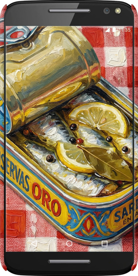 3D пластиковый глянцевый чехол Vintage Sardine Tin Phone для Motorola Moto X Style - 6772c-455 изображение 