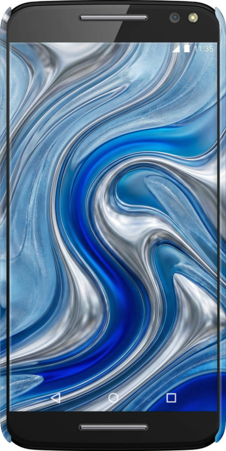 3D пластиковий глянцевий чехол Liquid Chrome для Motorola Moto X Style - 6781c-455 изображение 