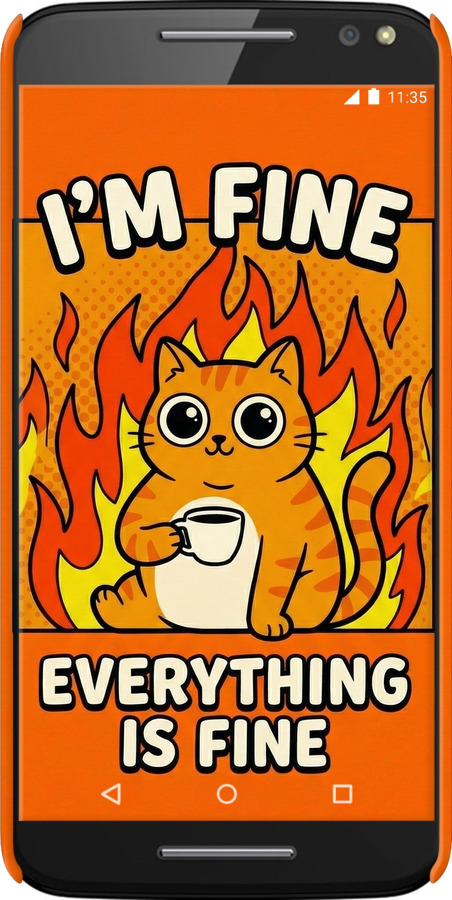 3D пластиковий глянцевий чехол Funny Cat для Motorola Moto X Style - 6786c-455 изображение 