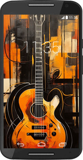 Силиконовый чехол Чехол для телефона Оранжевая Гитара для Motorola Moto X2 - 5934u-372 изображение 