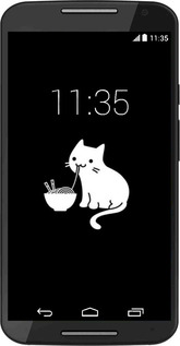 Силиконовый чехол С милым котом на черном фоне для Motorola Moto X2 - 6528u-372 изображение 
