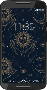 Силиконовый чехол Celestial Harmony: Sun & Moon Gold Mystic Pattern для Motorola Moto X2 - 6778u-372 изображение 