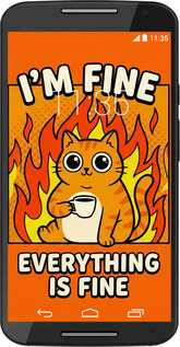 Силиконовый чехол Funny Cat для Motorola Moto X2 - 6786u-372 изображение 