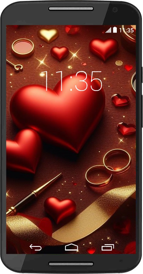 Силиконовый чехол Сердечки v3 для Motorola Moto X2 - 5833u-372 изображение 