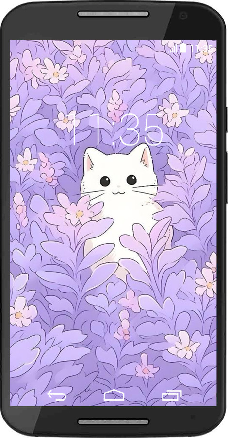 Силиконовый чехол Котик в цветах для Motorola Moto X2 - 6390u-372 изображение 