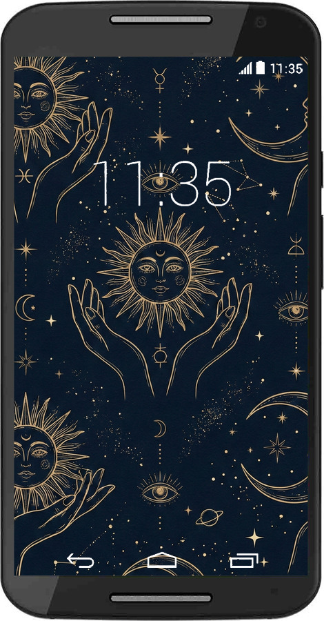 Силиконовый чехол Celestial Harmony: Sun & Moon Gold Mystic Pattern для Motorola Moto X2 - 6778u-372 изображение 