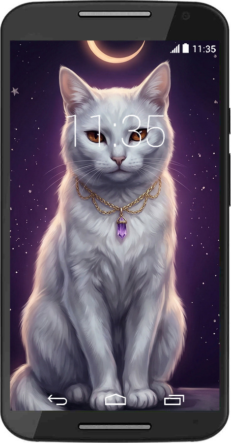 Силиконовый чехол Mystic White Cat Gothic Dark Purple Gold для Motorola Moto X2 - 6805u-372 изображение 